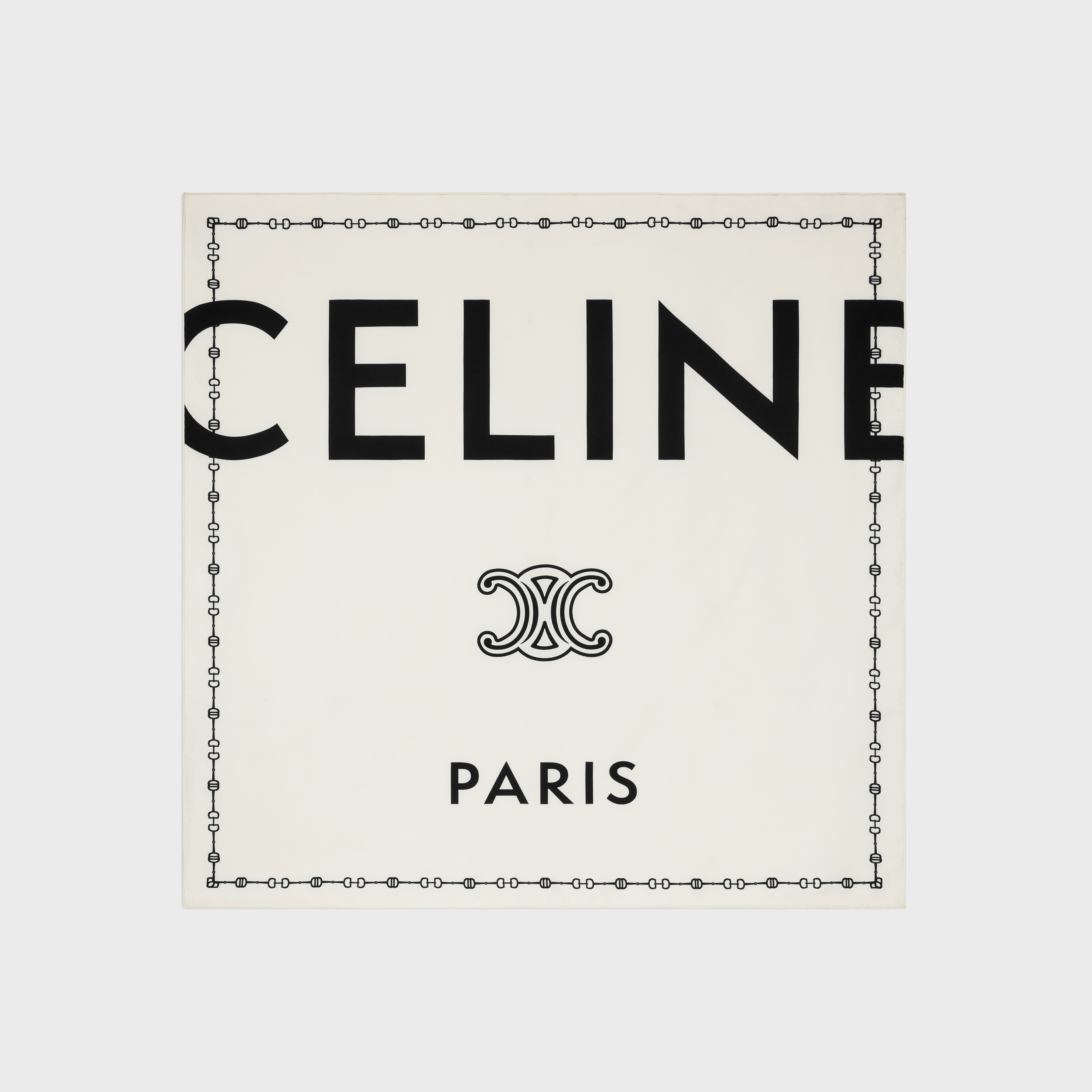 CELINE シルクスクエアスカーフ スクエアスカーフ / シルクツイル - ホワイト / ブラック | CELINE